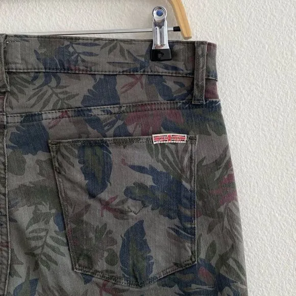 Hudson Jeans Krista Printed Super Skinny Bramble Green Jeans Pants Size 29