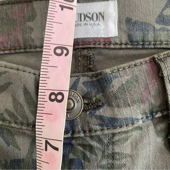 Hudson Jeans Krista Printed Super Skinny Bramble Green Jeans Pants Size 29