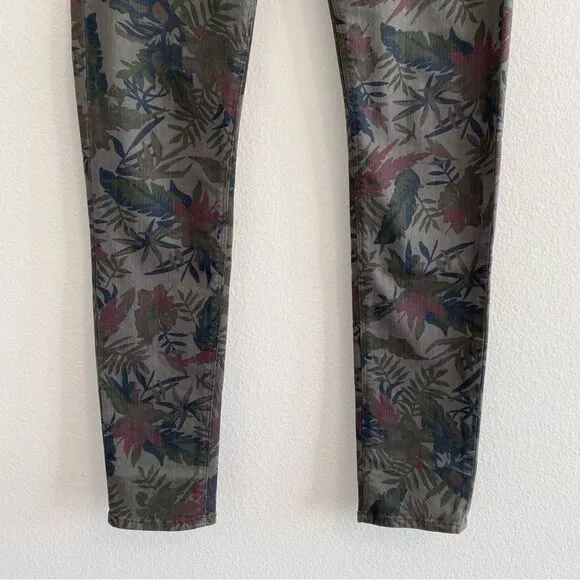 Hudson Jeans Krista Printed Super Skinny Bramble Green Jeans Pants Size 29