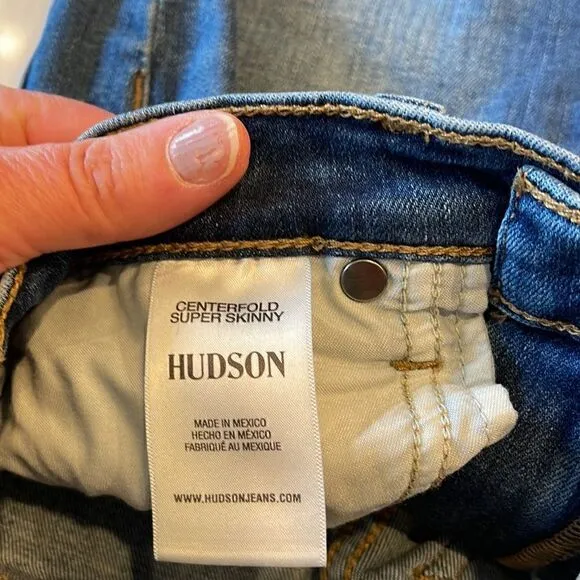 Hudson women’s jeans size 25 centerfold super skinny, zipper on hem, really nice