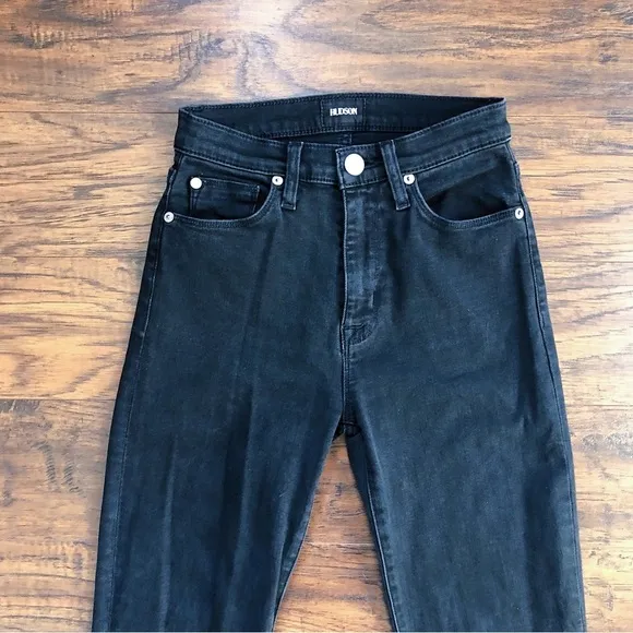 Hudson • Zoeey High Rise Ankle Straight jeans black denim cropped slim cigarette