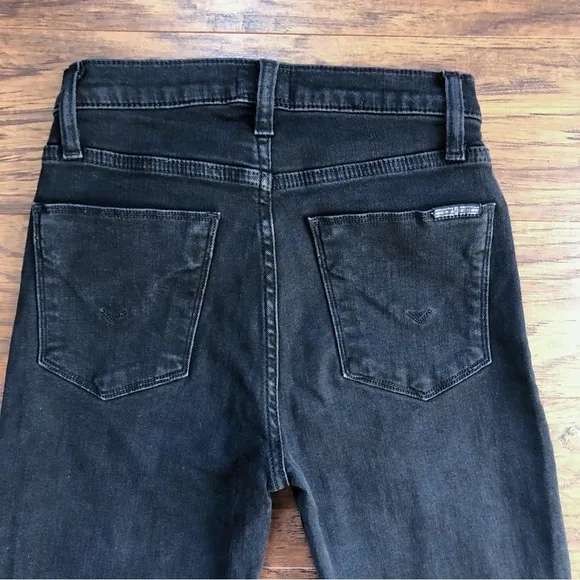 Hudson • Zoeey High Rise Ankle Straight jeans black denim cropped slim cigarette