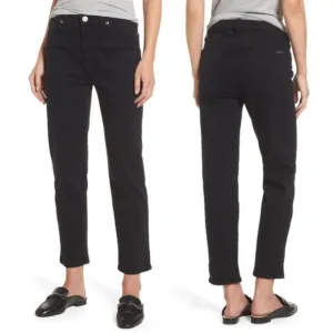 Hudson • Zoeey High Rise Ankle Straight jeans black denim cropped slim cigarette