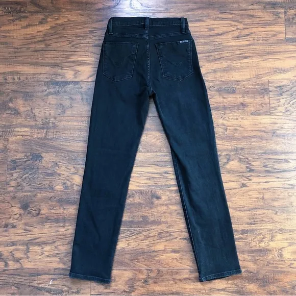 Hudson • Zoeey High Rise Ankle Straight jeans black denim cropped slim cigarette