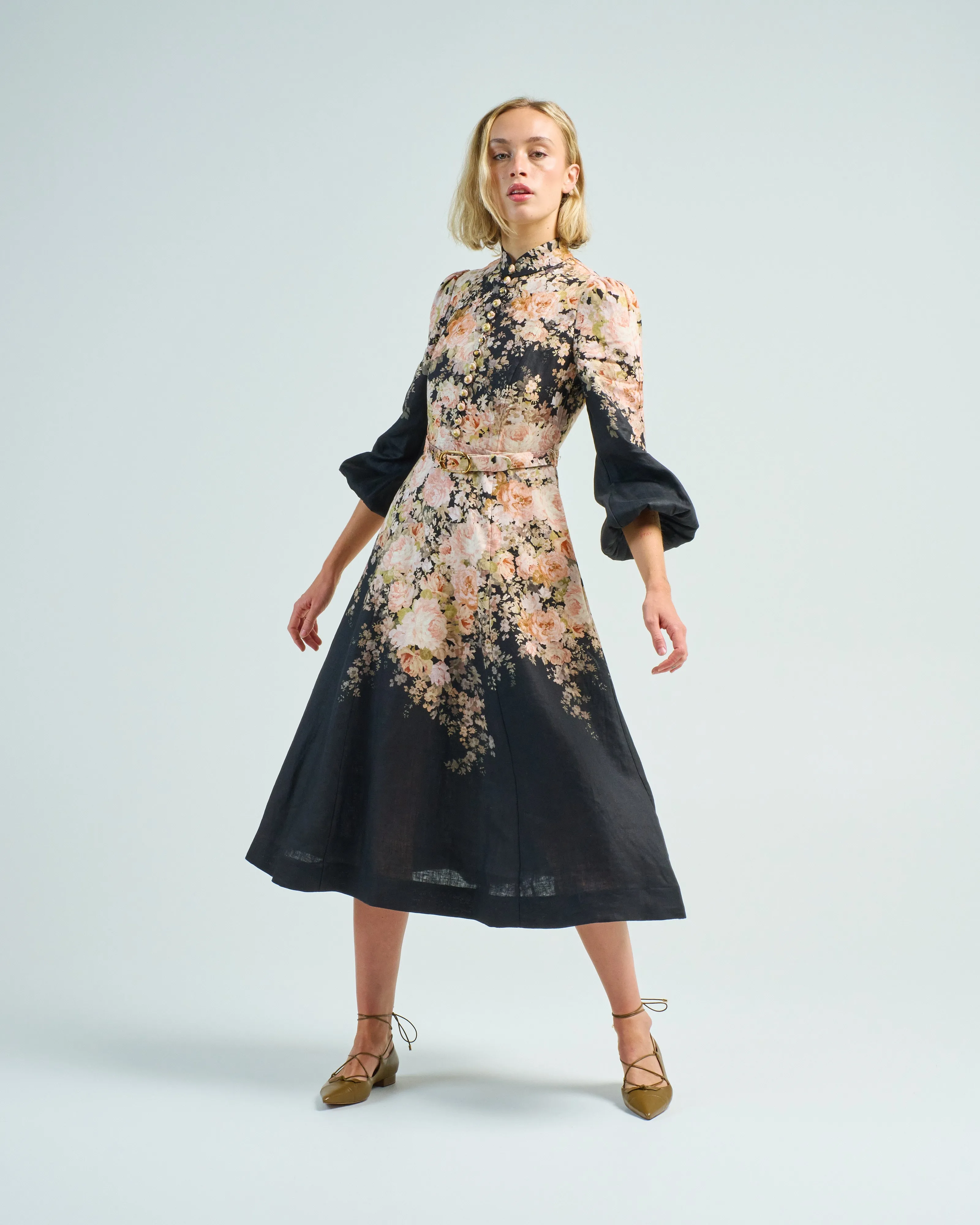 illustration buttoned midi
