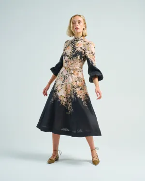 illustration buttoned midi