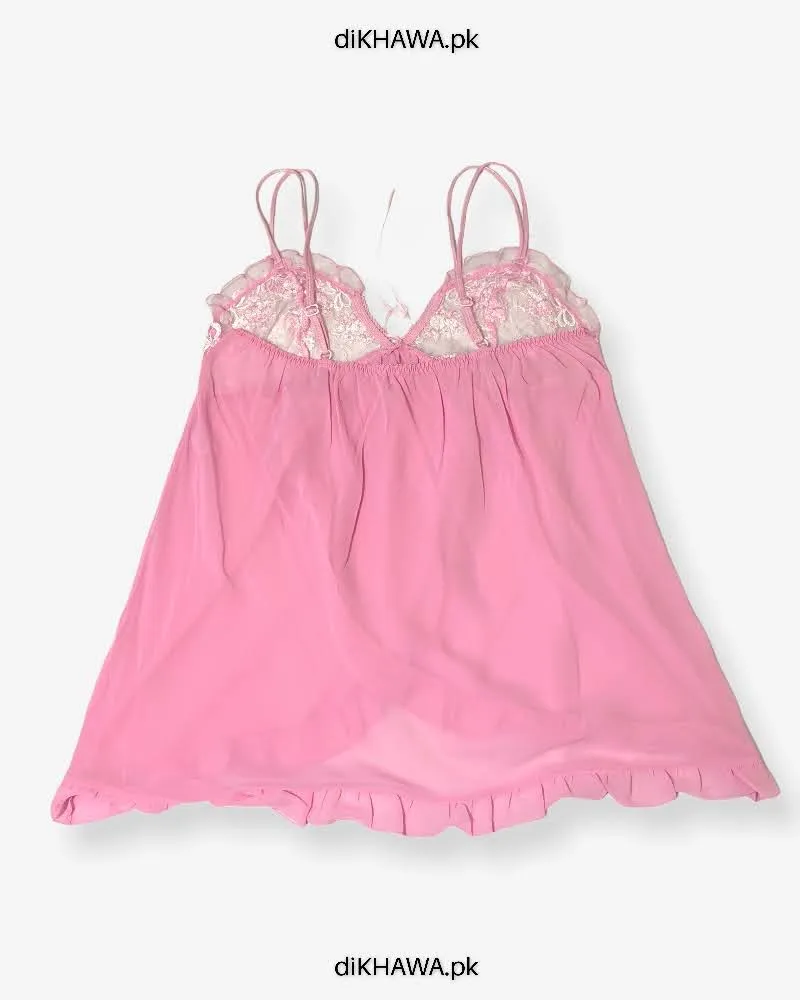 Imported Stocklot Branded Cotton Nightwear Women Floral Lace Short Mini Nightdress Nighties
