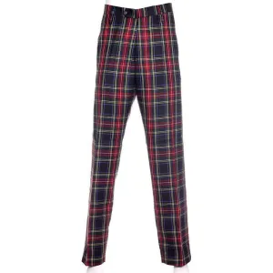 Instock Polyviscose Tartan Trousers - Black Stewart