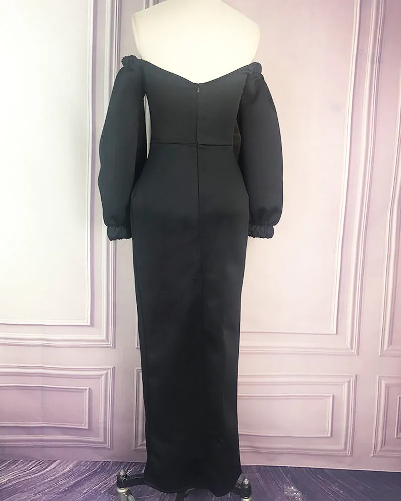 Irregular Summer Puff Sleeve Dress Sexy Evening Dress