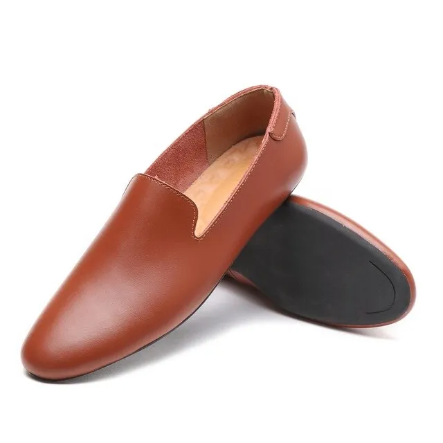 Italian Mens Shoes Outdoor Casual Luxury Brand Men Loafers Genuine Leather Moccasins Flats Men Breathable Slip on Boat Shoes