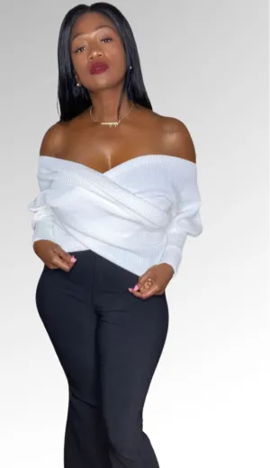 Ivory Wrap Sweater