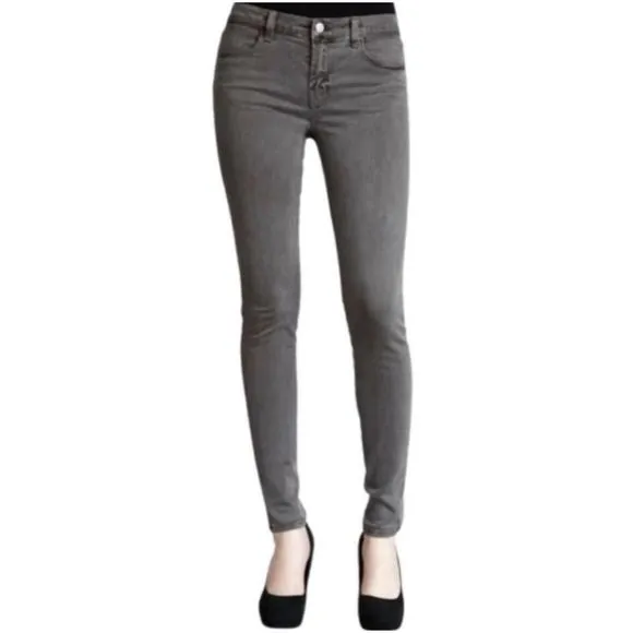 J Brand Low Rise Pencil Leg Skinny Denim Jeans Ghost Gray