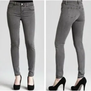 J Brand Low Rise Pencil Leg Skinny Denim Jeans Ghost Gray