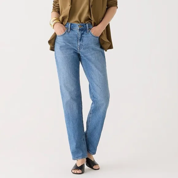 J. Crew Mid-Rise '90s Classic Straight-Fit Jean in Pheasant Wash