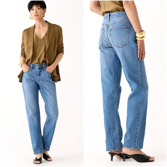 J. Crew Mid-Rise '90s Classic Straight-Fit Jean in Pheasant Wash