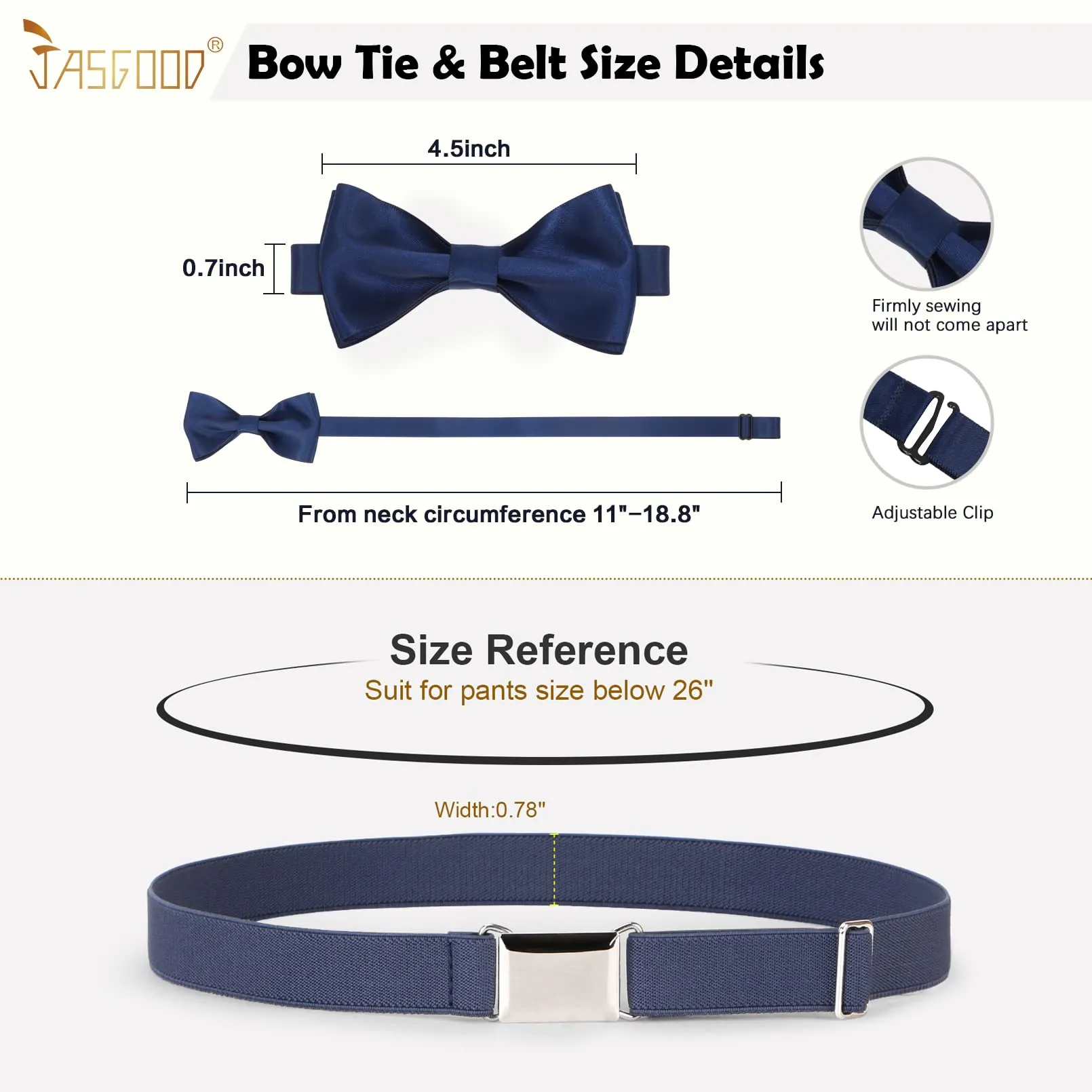 JASGOOD Child Kids Suspenders Bowtie Set Adjustable Suspender Set for Boys and Girls with Elastic Stretch Waist Belt Set