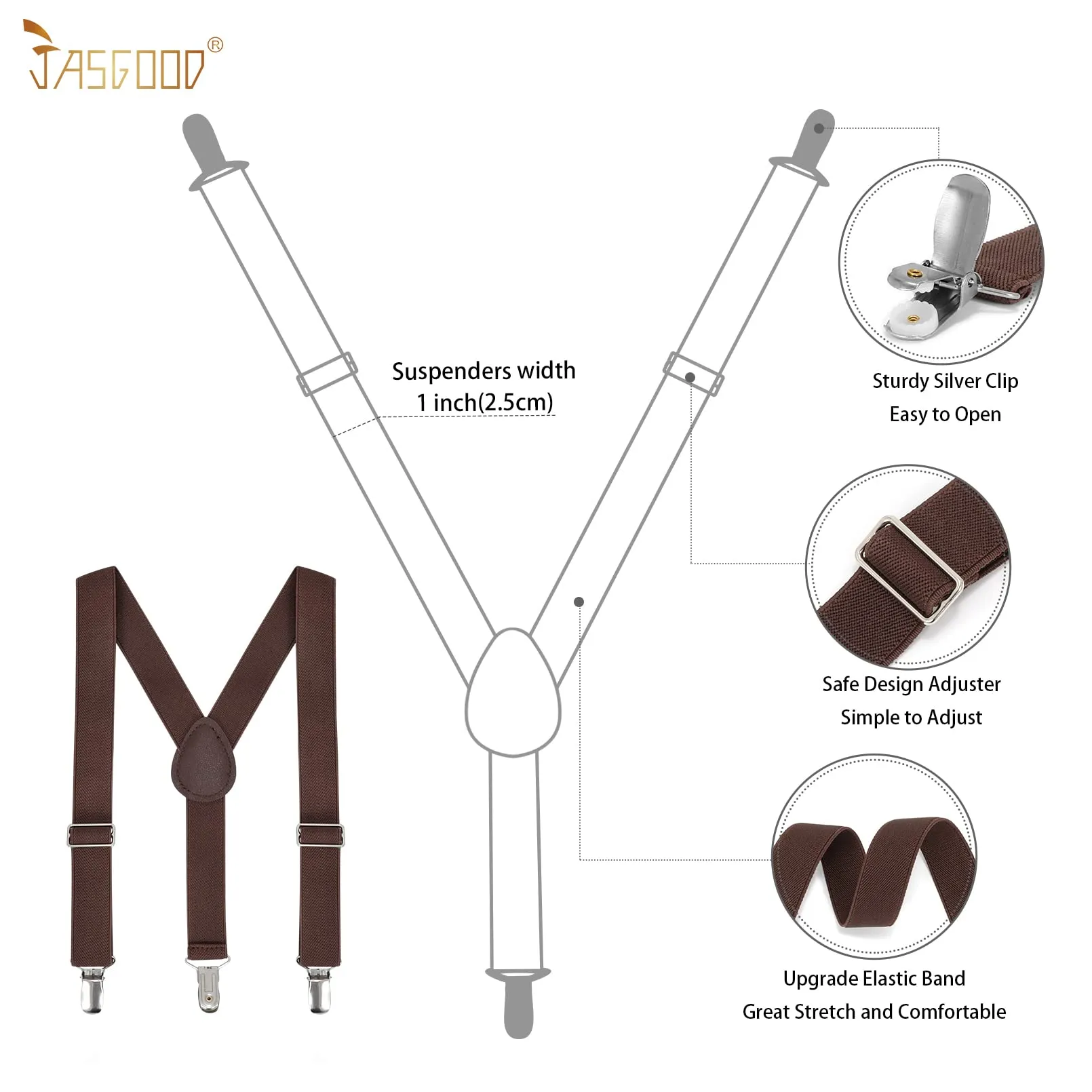 JASGOOD Child Kids Suspenders Bowtie Set Adjustable Suspender Set for Boys and Girls with Elastic Stretch Waist Belt Set