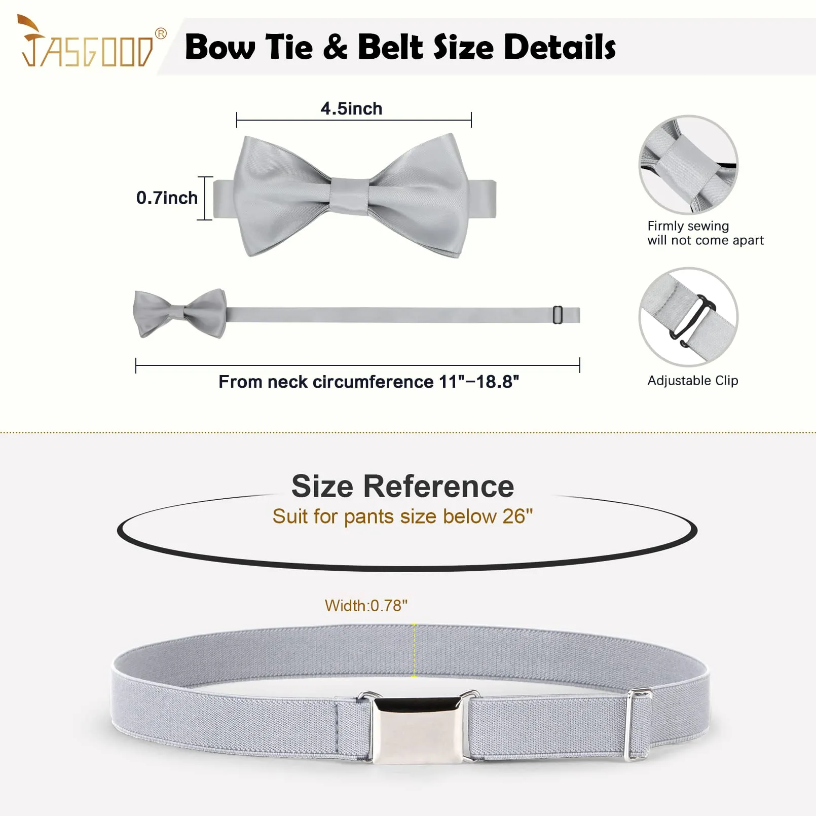 JASGOOD Child Kids Suspenders Bowtie Set Adjustable Suspender Set for Boys and Girls with Elastic Stretch Waist Belt Set