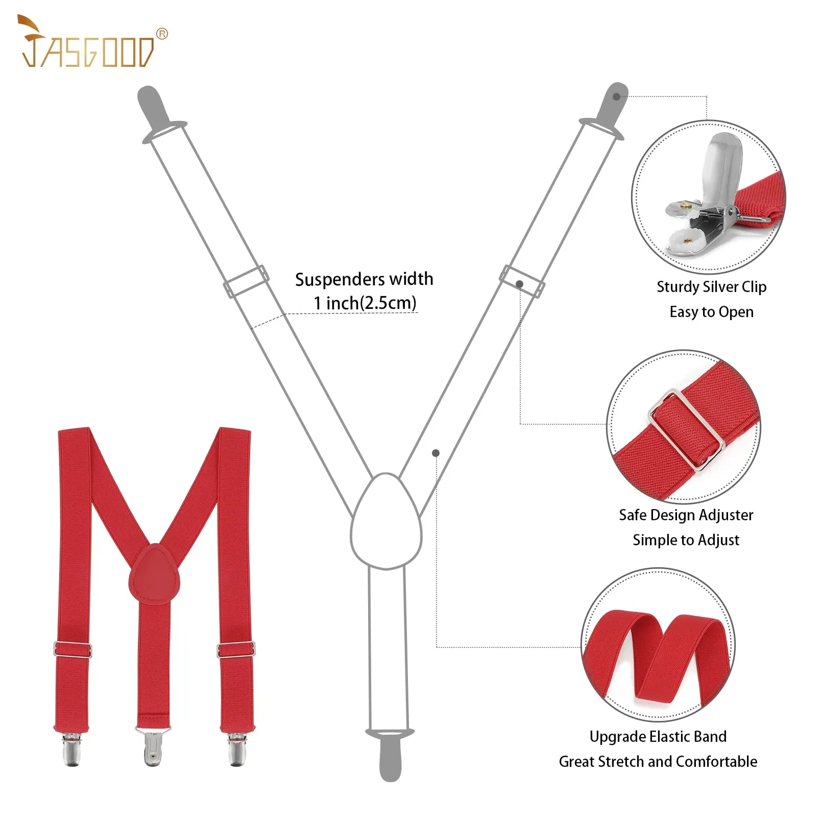 JASGOOD Child Kids Suspenders Bowtie Set Adjustable Suspender Set for Boys and Girls with Elastic Stretch Waist Belt Set