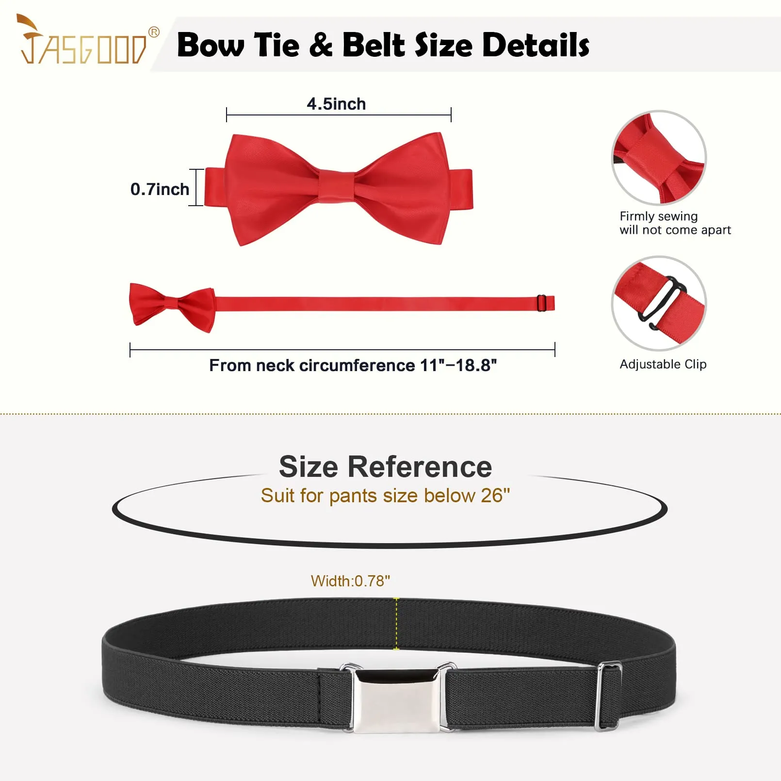 JASGOOD Child Kids Suspenders Bowtie Set Adjustable Suspender Set for Boys and Girls with Elastic Stretch Waist Belt Set