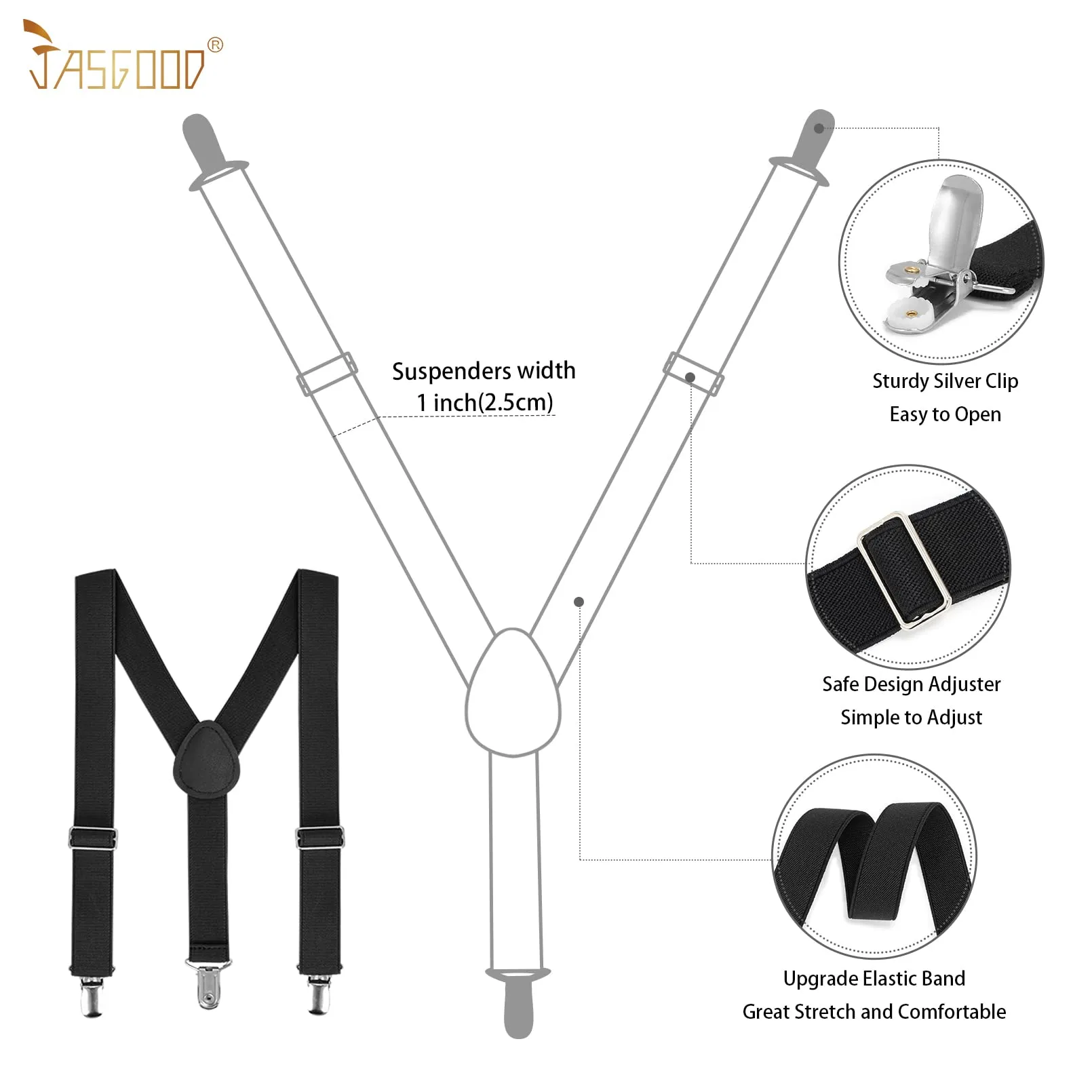 JASGOOD Child Kids Suspenders Bowtie Set Adjustable Suspender Set for Boys and Girls with Elastic Stretch Waist Belt Set