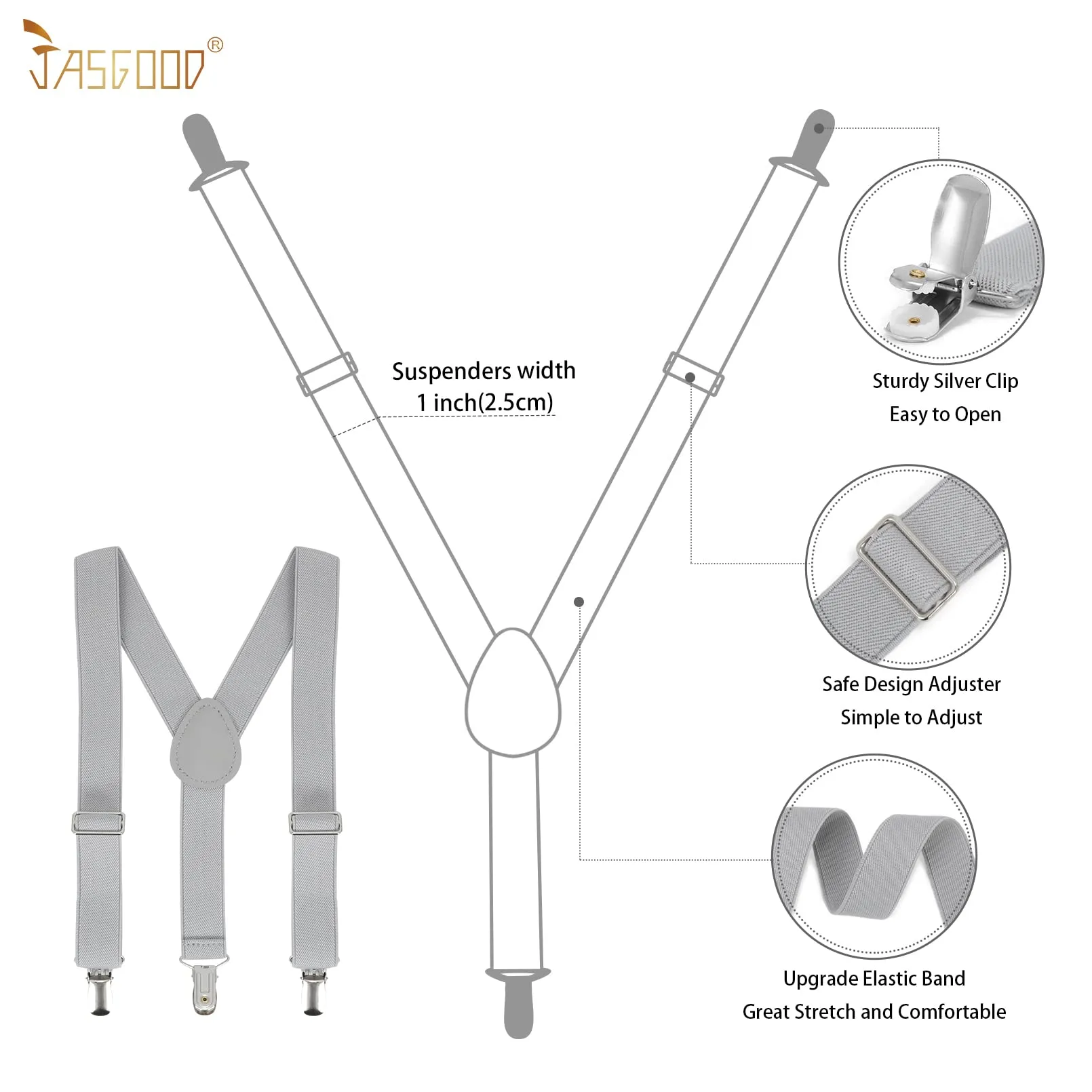 JASGOOD Child Kids Suspenders Bowtie Set Adjustable Suspender Set for Boys and Girls with Elastic Stretch Waist Belt Set