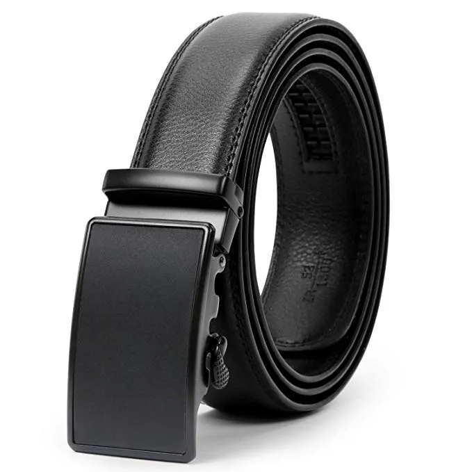 JASGOOD Men Leather Belt Ratchet Dress Belt with Automatic Buckle   High Quality Leather with Nice Gift Box Perfect Gift for Men