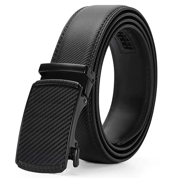 JASGOOD Men Leather Belt Ratchet Dress Belt with Automatic Buckle   High Quality Leather with Nice Gift Box Perfect Gift for Men