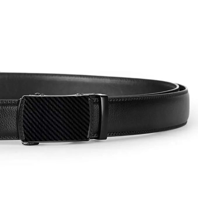JASGOOD Men Leather Belt Ratchet Dress Belt with Automatic Buckle   High Quality Leather with Nice Gift Box Perfect Gift for Men