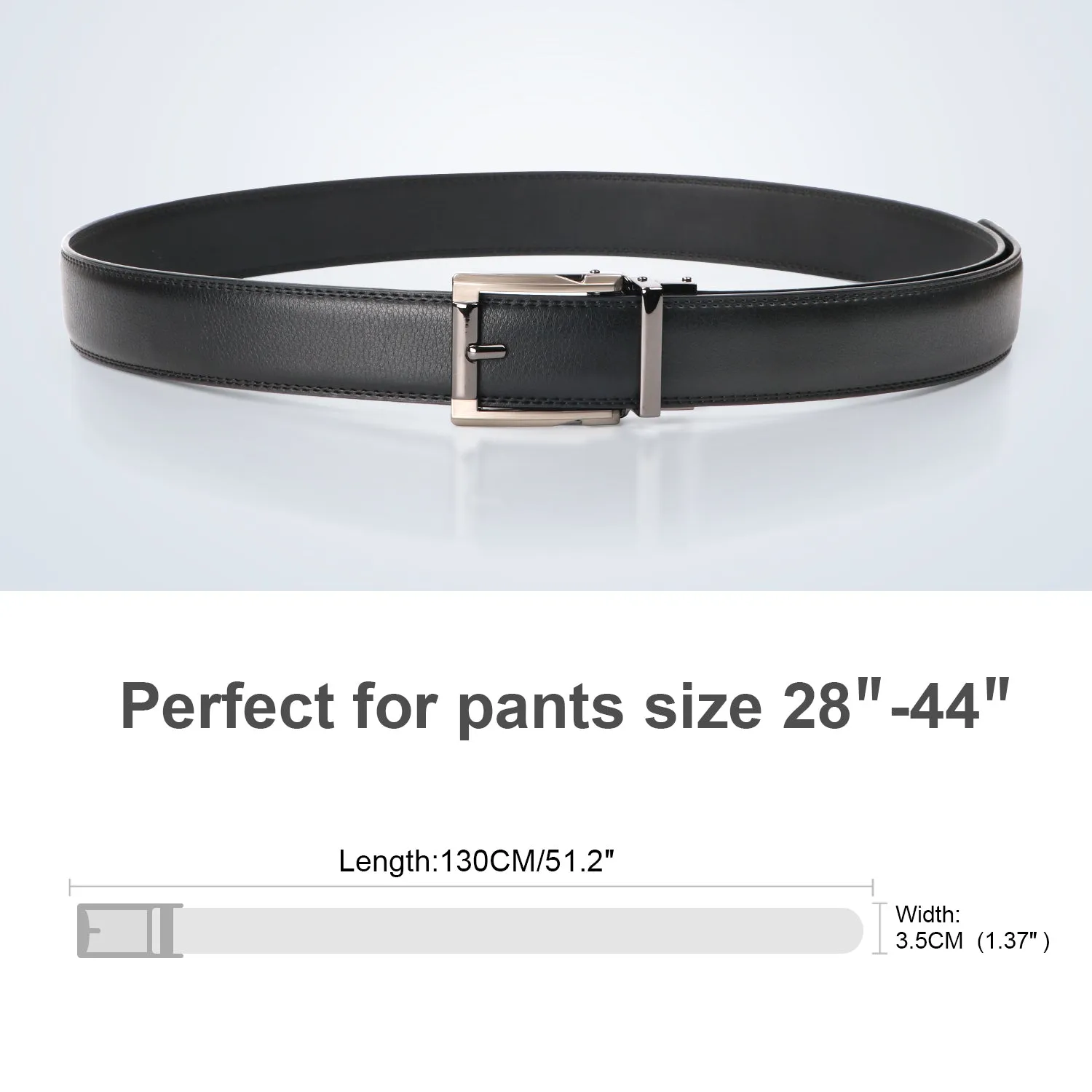 JASGOOD Men’s Genuine Leather Ratchet Dress Belt for men with Automatic Buckle
