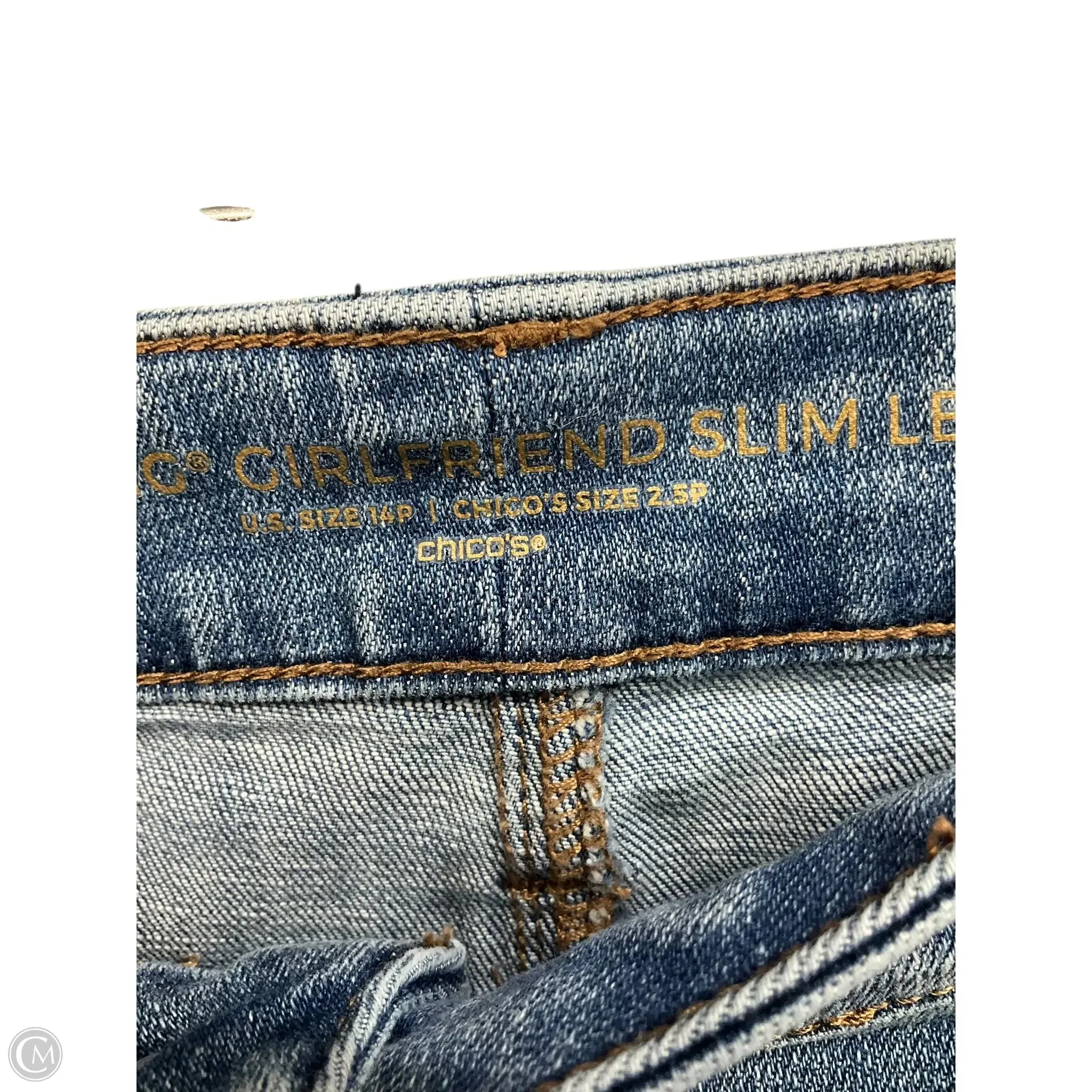 Jeans Skinny By Chicos In Blue Denim, Size: 14