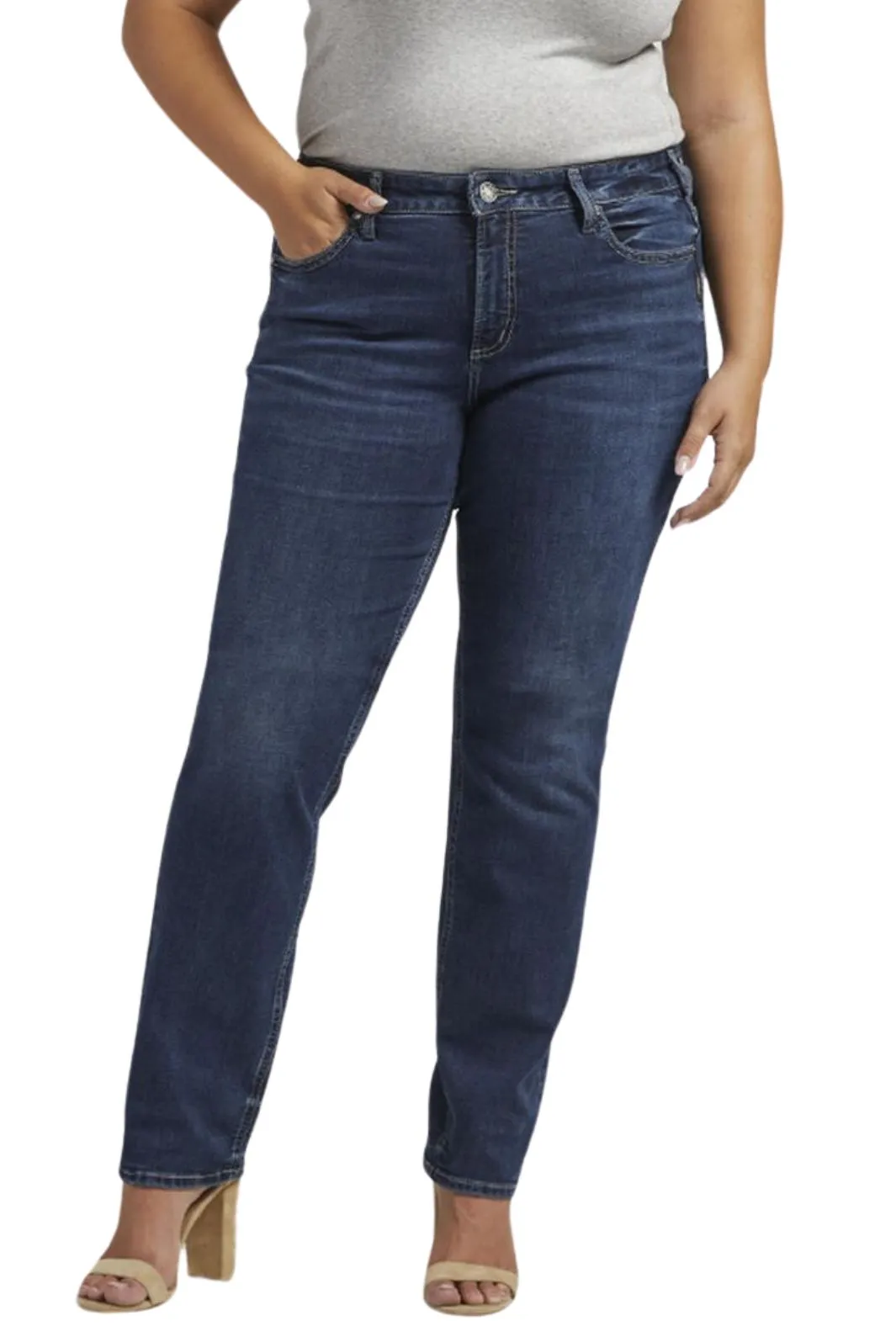 Jeans Suki Straight Courte Taille Plus de Silver Jeans