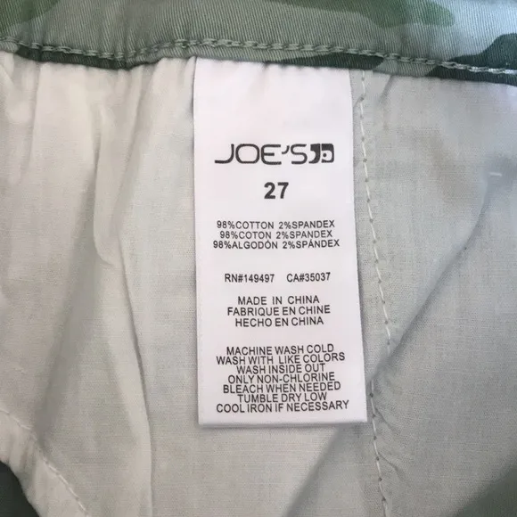 Joe’s Jeans Skinny Ankle Cargo Camo Jeans