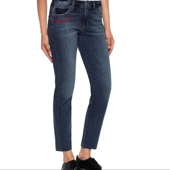 JOE’S JEANS The Smith mid rise straight ankle dark wash embroidered [32]