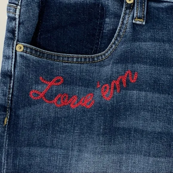 JOE’S JEANS The Smith mid rise straight ankle dark wash embroidered [32]