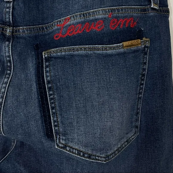JOE’S JEANS The Smith mid rise straight ankle dark wash embroidered [32]