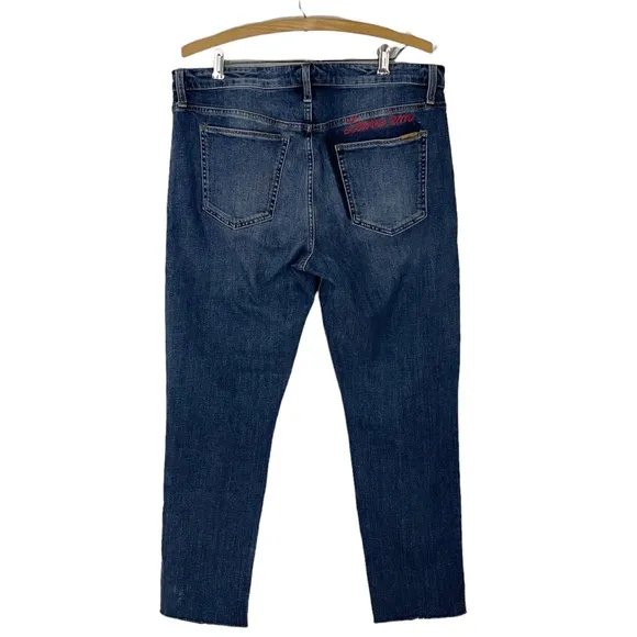 JOE’S JEANS The Smith mid rise straight ankle dark wash embroidered [32]