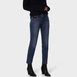 JOE’S JEANS The Smith mid rise straight ankle dark wash embroidered [32]
