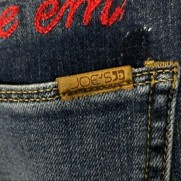 JOE’S JEANS The Smith mid rise straight ankle dark wash embroidered [32]