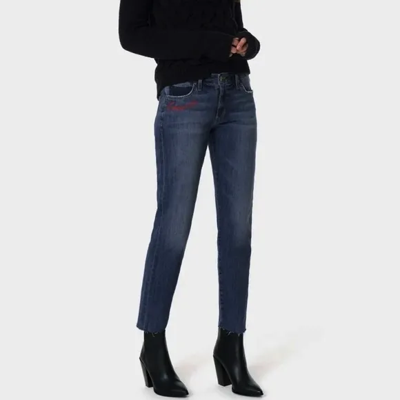 JOE’S JEANS The Smith mid rise straight ankle dark wash embroidered [32]