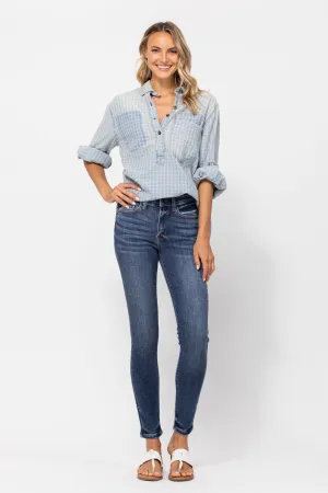 Judy Blue Mid-Rise Handsand Classic Skinny