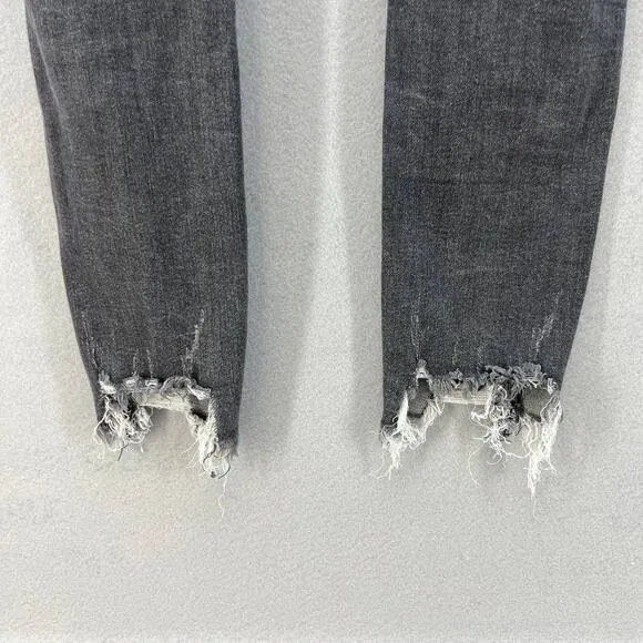 Judy Blue Women's Skinny Jeans Size 9/29 Black Button Fly Raw Hem Distressed