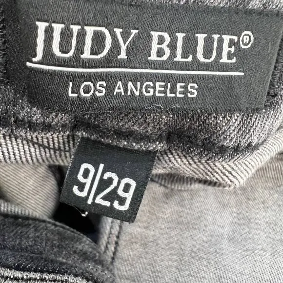 Judy Blue Women's Skinny Jeans Size 9/29 Black Button Fly Raw Hem Distressed