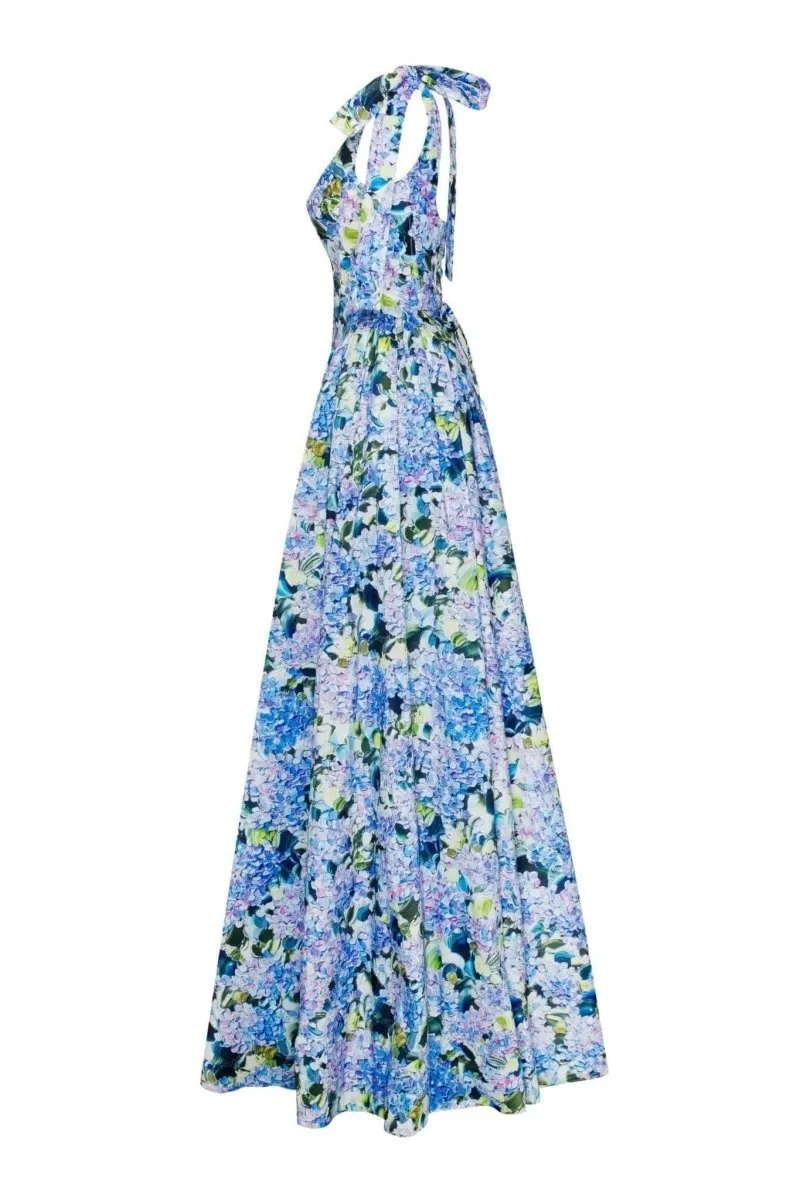 Kacey | Hydrangea Printed Strap Maxi Dress