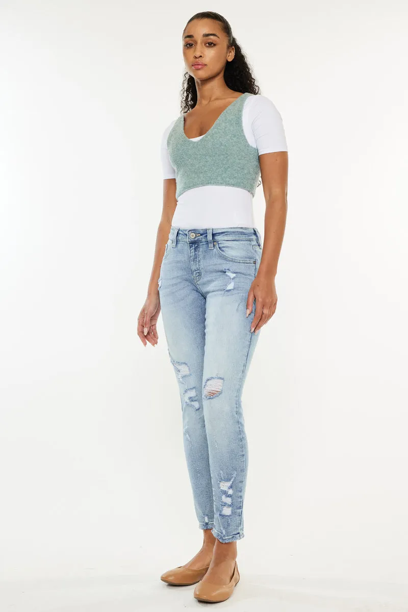 Kaleigh Mid Rise Ankle Skinny Jeans