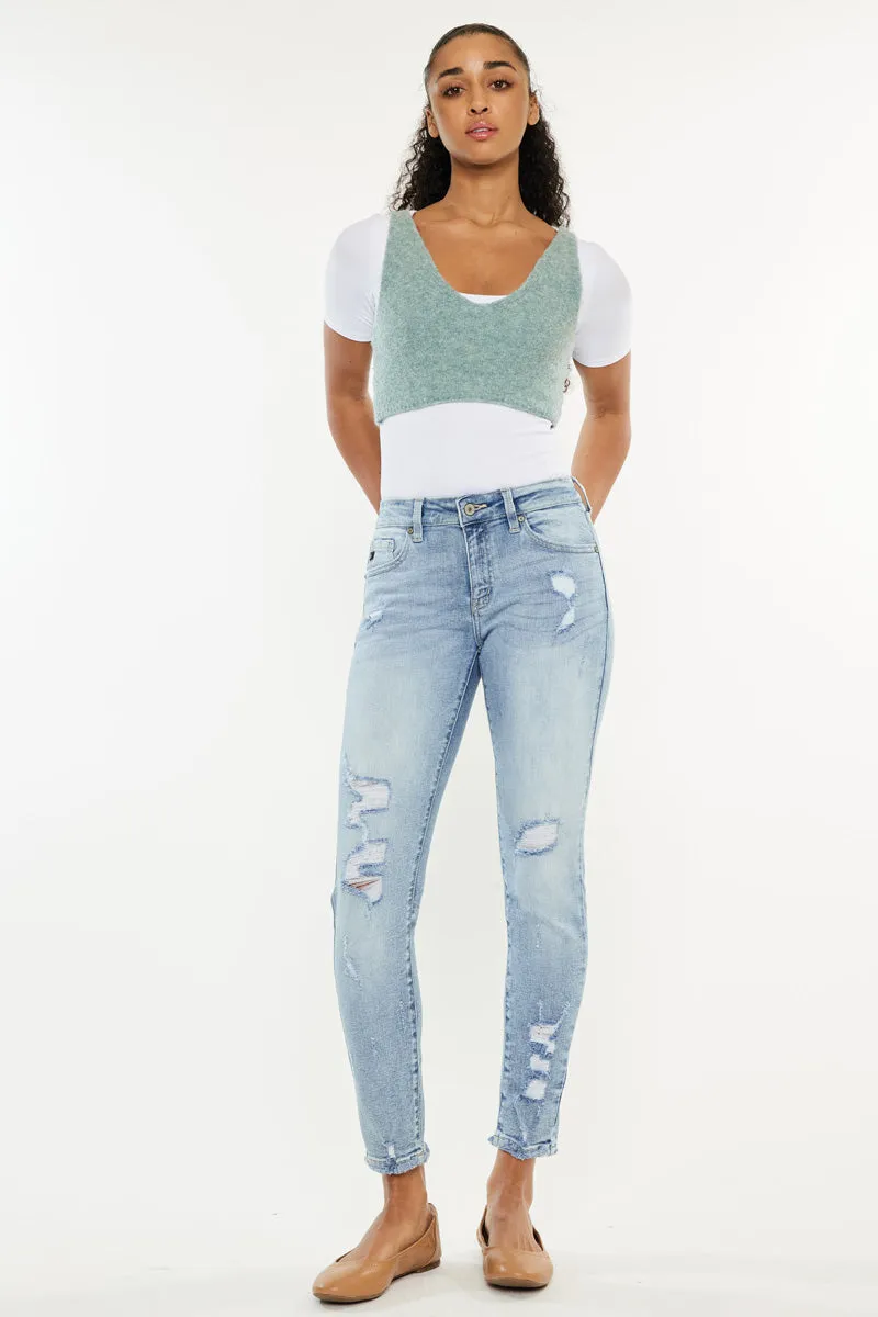 Kaleigh Mid Rise Ankle Skinny Jeans