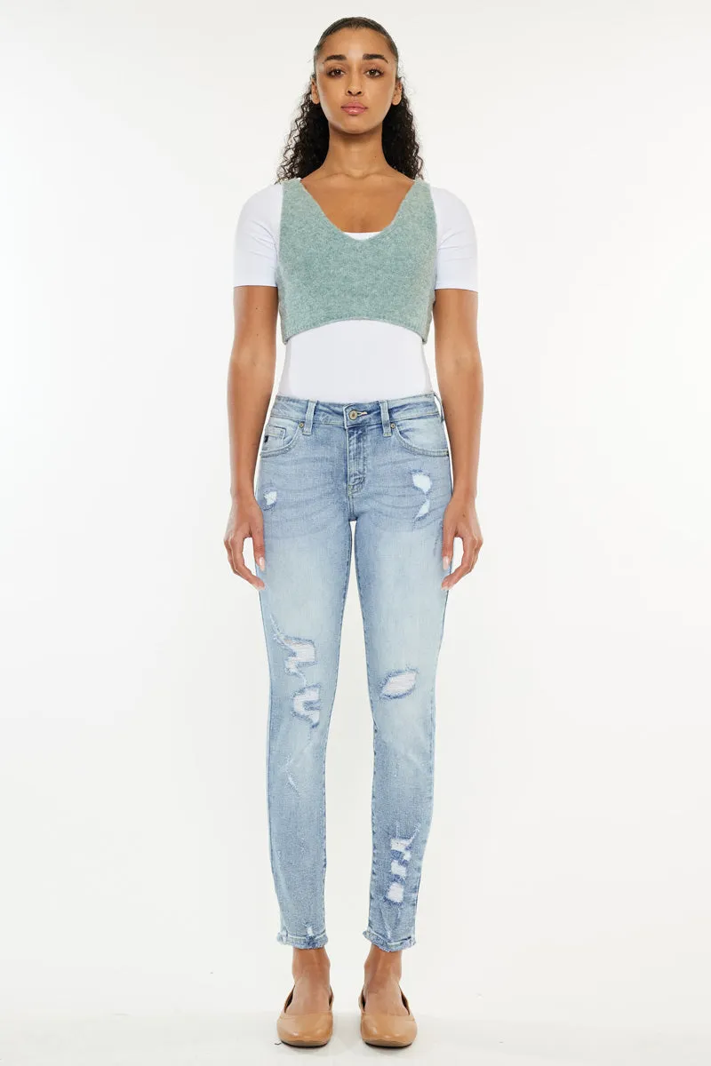 Kaleigh Mid Rise Ankle Skinny Jeans
