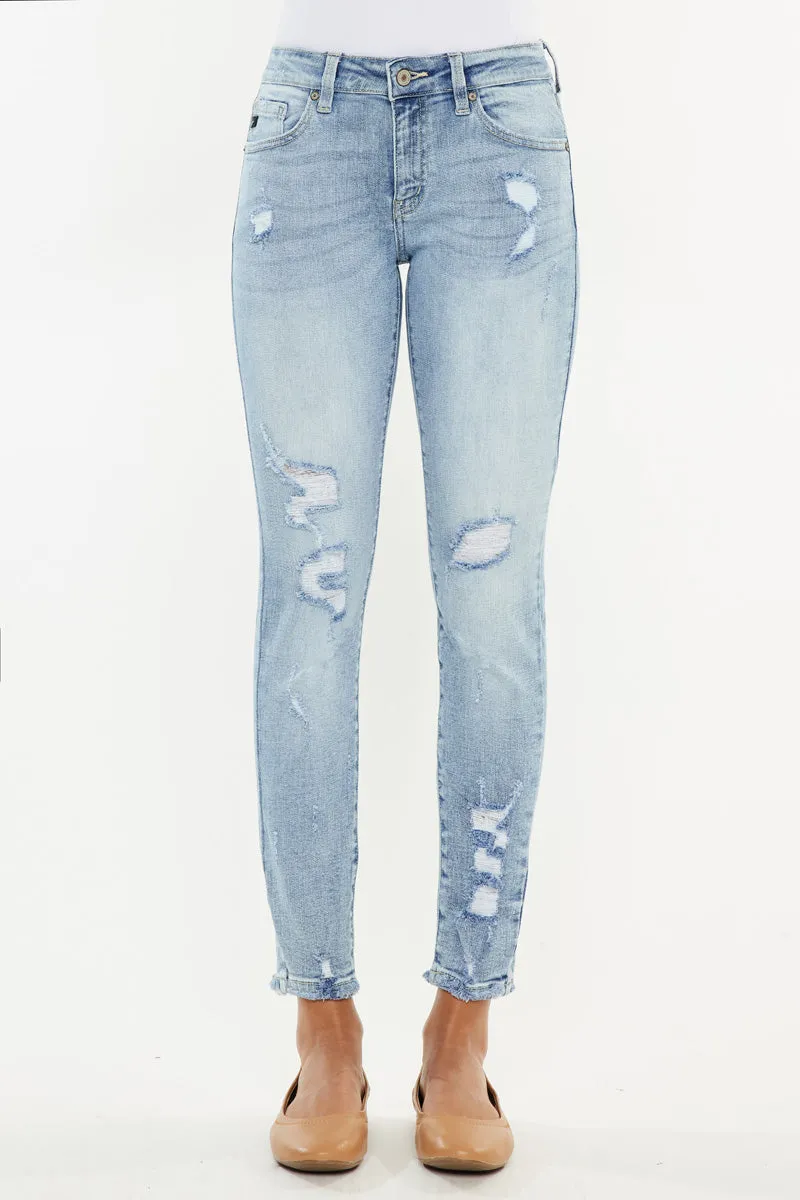 Kaleigh Mid Rise Ankle Skinny Jeans