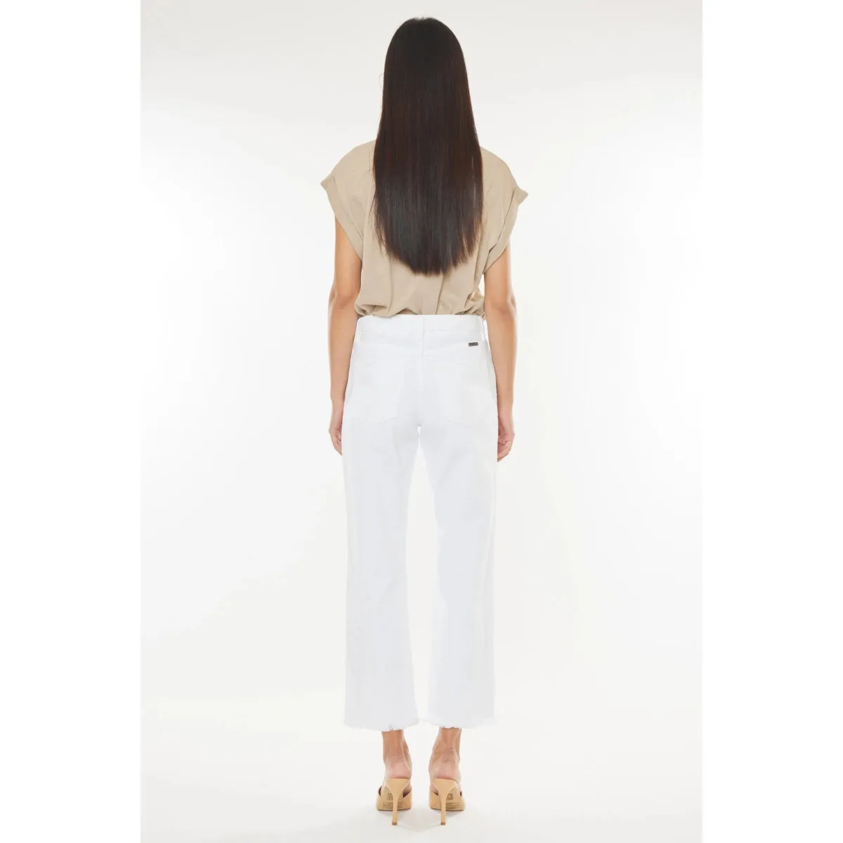 Kan Can High Rise White Denim