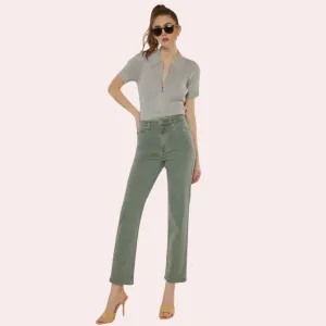 Kan Can Olive high rise 90's straight leg jeans